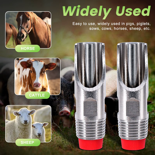 10Pcs Heavy Duty Stainless Steel Automatic Pig Waterer Livestock Drinking Feeder Farm Animal Supplies Poultry Cattle Sheep