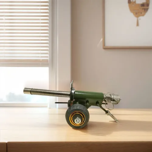Firecracker Launcher Model Stainless Steel Mini Cannon Collectible Statue Artillery Cannon Handcraft