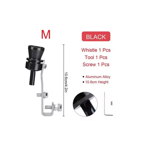 Universal Car Black Turbo Sound Whistle Vehicle Refit Device Exhaust Pipe Turbo Sound Simulator Turbo Muffler Whistler