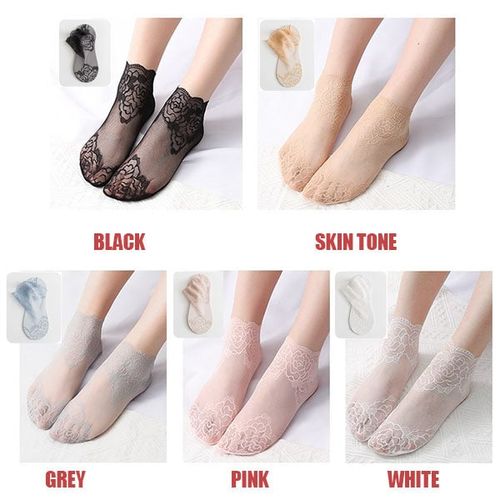 💋 Ladies Fashion Lace Socks   5 pairs