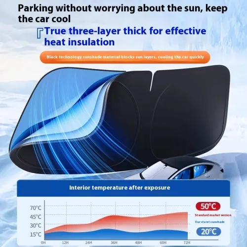 Car Laser Front Window Sunshade Sunblock Insulated Car Interior Accessories Foldable Storage Car Windshield Sunshades