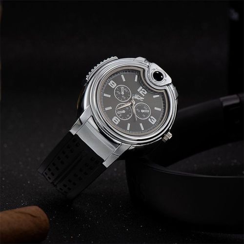New Trendy Metal Gas Watch Lighter Men Outdoor Windproof Portable Rechargeable Lighter Fashion and Cool Personality Gift