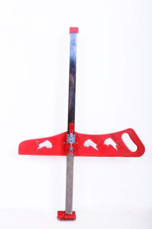 Gypsum board multi-functional cutting tool with folding handle, stainless steel blade, and dust-free design – a specialized tool for woodworking.