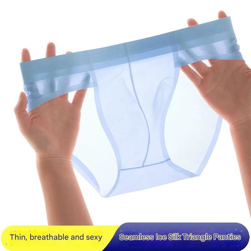 Quick-drying men's ice silk ultra-thin underwear, breathable and seamless, U-shaped briefs