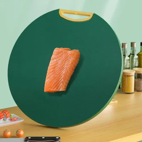 Double-Sided Round Kitchen Cutting Board – Mold-Proof PE, Non-Slip, Standable