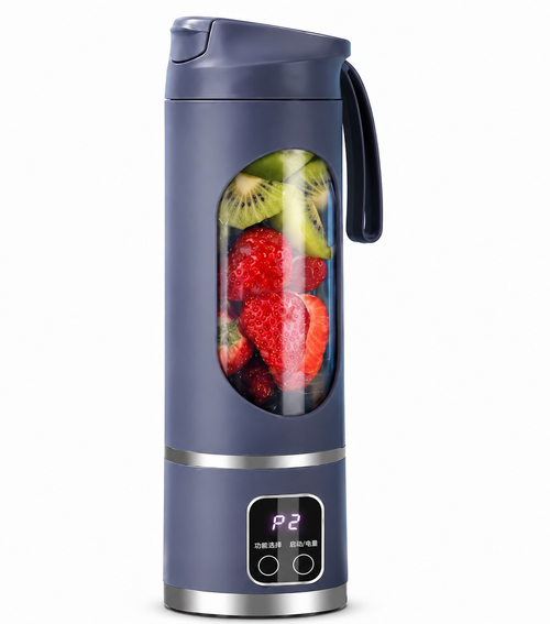450ml Portable Juicer Blender Cup 12 Stainless Steel Blades 3 Speed Modes USB Charging Digital Screen Travel Smoothie Maker Rechargeable Mini Fruit Juice Mixer Easy To Clean For Sports Office Camping