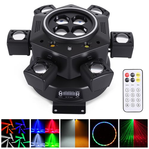 Remote control mobile head DJ light 6-arm illuminated stage effect disco party nightclub