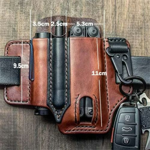 Cowhide Leather Owl Buckle Tactical Multifunctional Belt Cover