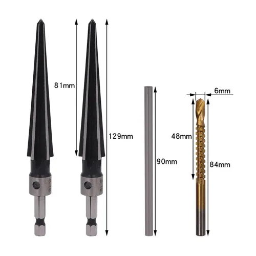 Hexagonal Shank Tool Deburring Enlarge T Handle Tapered Chamfer 3-13mm 5-16mm Metal Reamer Steel Reaming Woodworker Cutting Tool