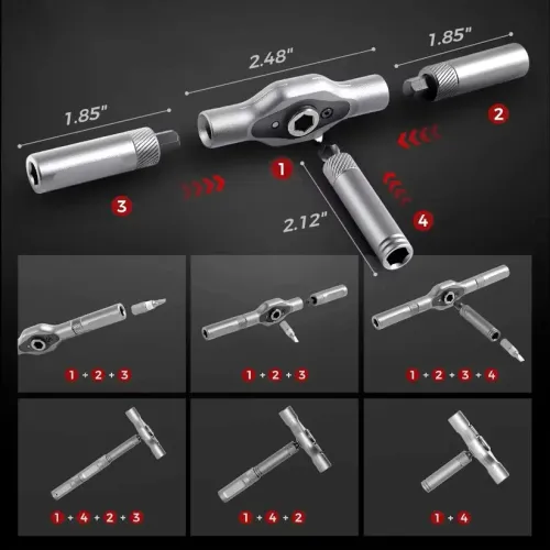 24 in 1 Multifunction Ratchet Screwdriver Set Multi Magnetic Bits Mini Repair Tool Kit Household Tool