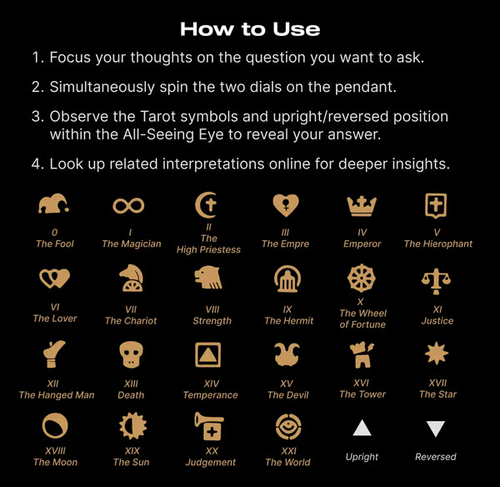 👁️‍🗨️Handmade Tarot Vision Pendant: Connect to Cosmic Wisdom Anytime（Cheat Sheet Included)