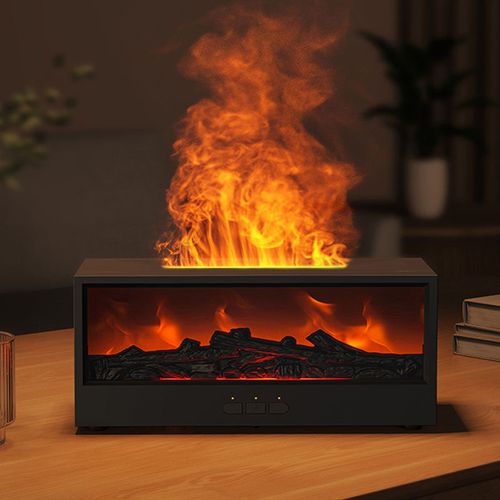 Simulated campfire flame essential oil humidifier