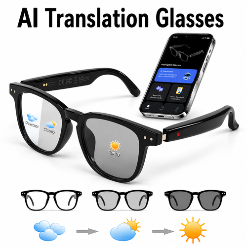 Smart Audio Glasses with Real-Time Translation Hi-Fi Music Playback Noise-Cancelling Voice Calls And Photochromic Lenses