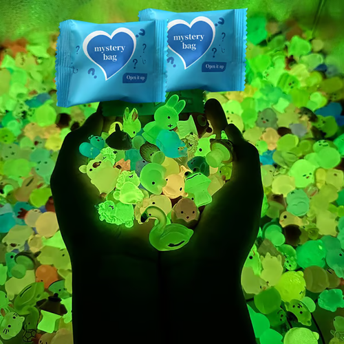 30PCS Mystery Bag🐢Mini luminous resin cute animal decoration ornaments(Random Style)
