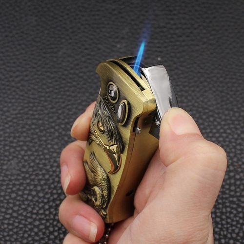 Eagle Bronze Embossed Metal Strip Bottle Opener Gas Lighter