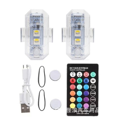 Motorcycle LED Warning Mini Signal Light Wireless Flash Turn Signal Indicator