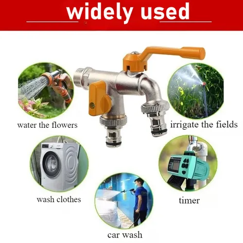 Pure Copper Garden Faucet with Dual Outlets