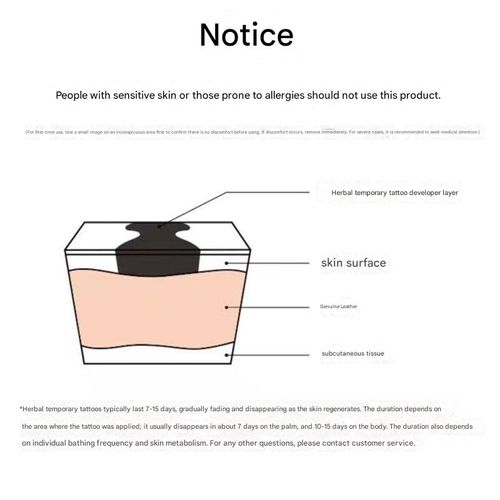 Natural herbal juice tattoo sticker Waterproof, not easy to fall off, realistic and non reflective, can last for 2 weeks