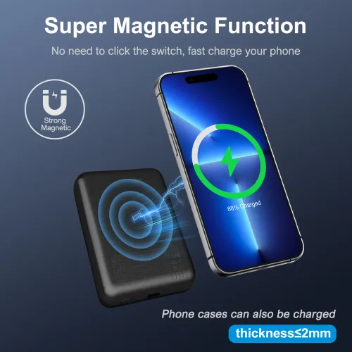 5000mAh Magnetic Power Bank – 20W Wireless Fast Charging