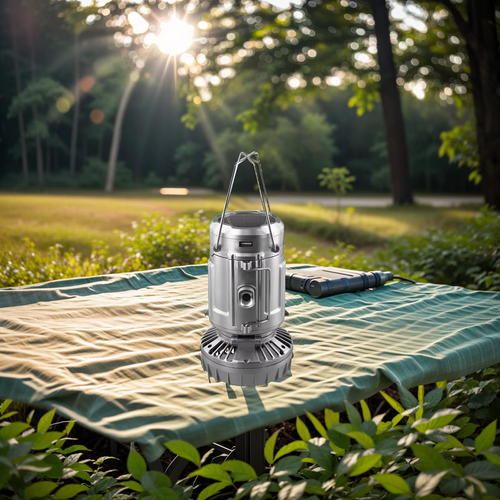 Solar wireless connection camping fan sound lights