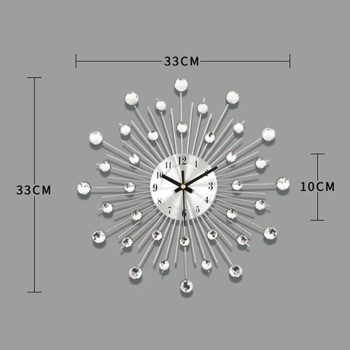 💫Stijlvolle Strass-Wandklok | Stil & Elegant Voor Jouw Interieur🕰️✨33cmx33cm