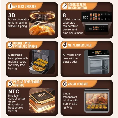 16L large capacity air fryer with intelligent touch screen and no frying machine