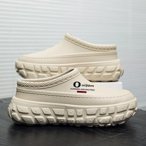 Men's  Shoes for Outdoor Wear, Thick-Soled, Non-Slip, Oil-Resistant, Wear-Resistant Work Chef Safety Shoes, Lazy Casual Shoes, Sandals, and Slippers