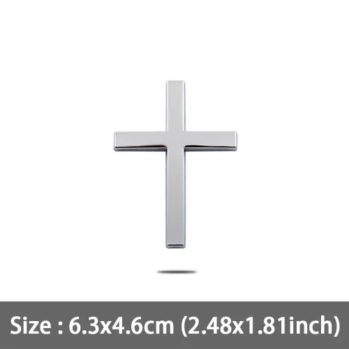4pcs Car Styling 3D Metal Sticker Christian Cross Auto Body Emblem Badge Decal Stickers