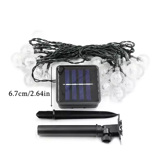 Solar LED Crystal Ball String Light Waterproof Fairy Lights Christmas Wedding Garland Garden Lawn Tree Outdoor Decoration