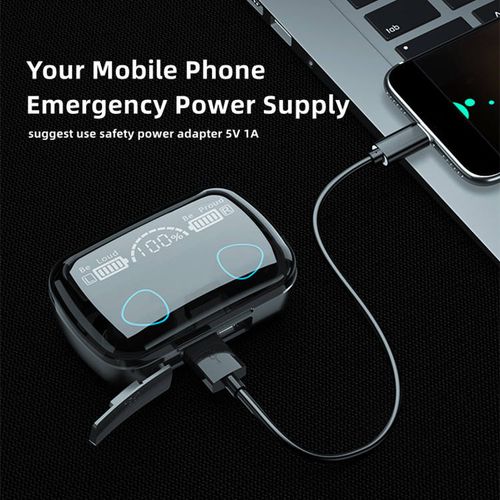 M10 Wireless Earphones 9D Stereo - 3500mAh Charging Box Sports Waterproof TWS Bluetooth Headphones with Microphone