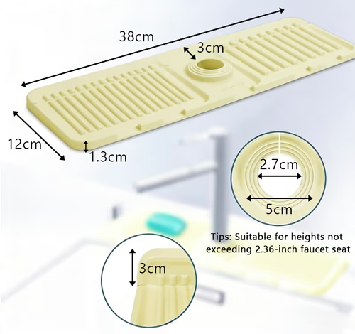5pcs Silicone Sink Faucet Draining Mat