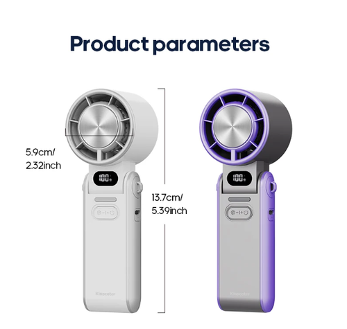 KINSCOTER Outdoor Foldable Portable Handheld Fan Mini Cooling Rechargeable 3600mAh 100-level Free Control High Speed Turbo Fan