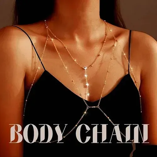 Sparkling rhinestone sexy bra chain bikini cutout body chain