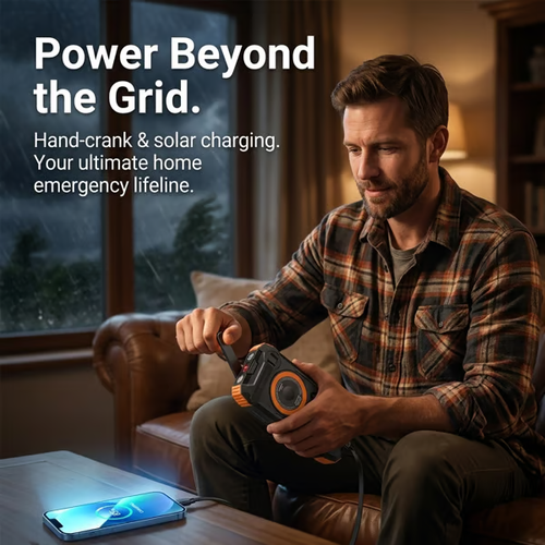 💡 20000mAh Hand-Cranked Magnetic Wireless Charger & Solar Power Bank