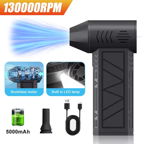 130,000 RPM X6 Mini Turbo Jet Blower – Portable Handheld Rechargeable Turbo Fan