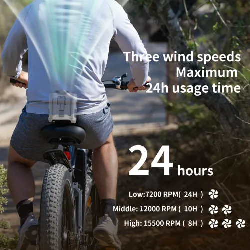 Portable Waist Fan Hanging Neck Fan 100 Speed Strong Wind with LED Lighting for Sports Courier Outdoor Working