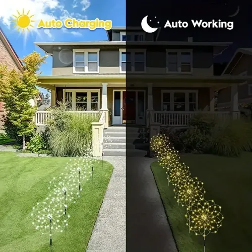 4-pack Solar Waterproof Outdoor Firework Lights