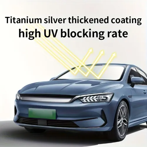 Portable car sunshade, upgraded thick sunshade, single piece car windshield sunshade, easy to install and foldable storage