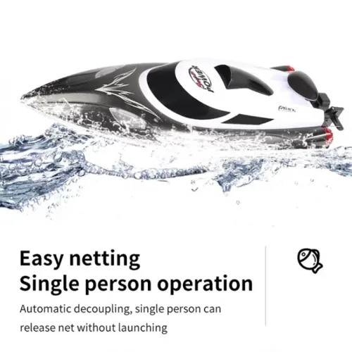 High Speed RC Fishing Trawler Boat 2.4GHz Capsizing Reset Anti jamming Protection Fishing Net Release RC Cruising Boat
