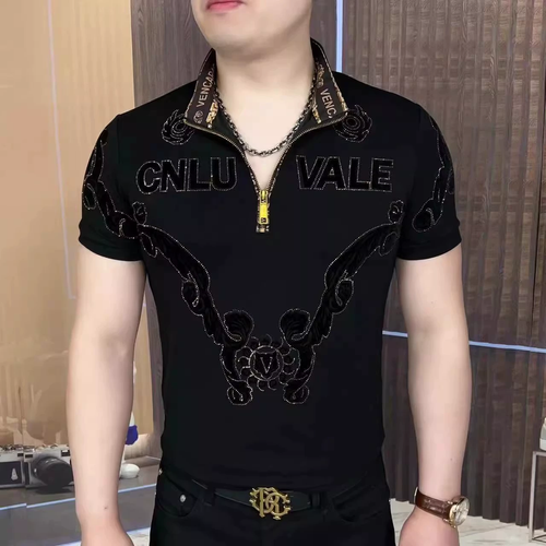 Half Zip Men Polo Shirt