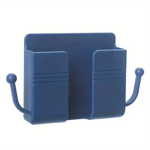 1Pc  Punch Free Wall Mount Phone Plug Holder Mobile Phone Charging Stand Air Conditioner TV Remote Control Storage Box