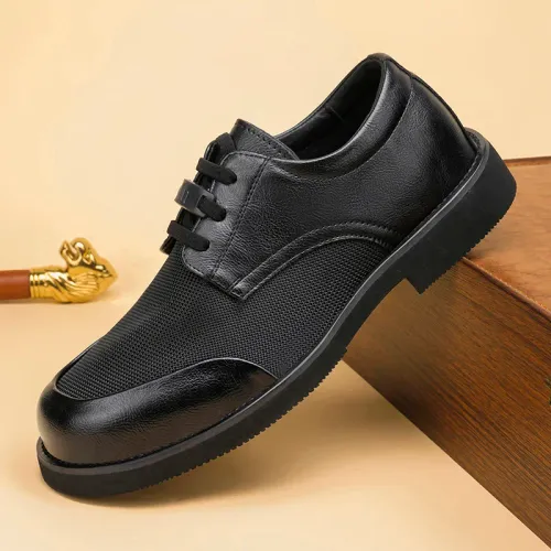 Fashion Men Leather Shoes Lace-Up Soft Formal Dress Shoes Comfortable Man Casual Shoes Men Business Shoes Handmade Work Footwear