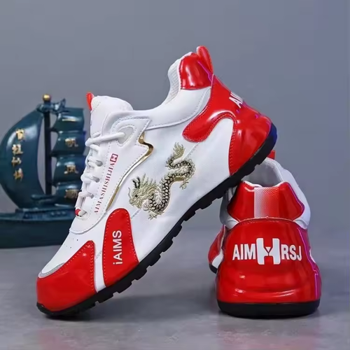 Fashion Men's Casual Shoes Luxury Men's Sneakers Leather Waterproof Sports Shoe Lightweight Breathable Non-slip Basketball Shoes