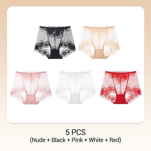 💥Hot Sale 😍Women's Hand-Crocheted Lace High-Rise Boxer Briefs