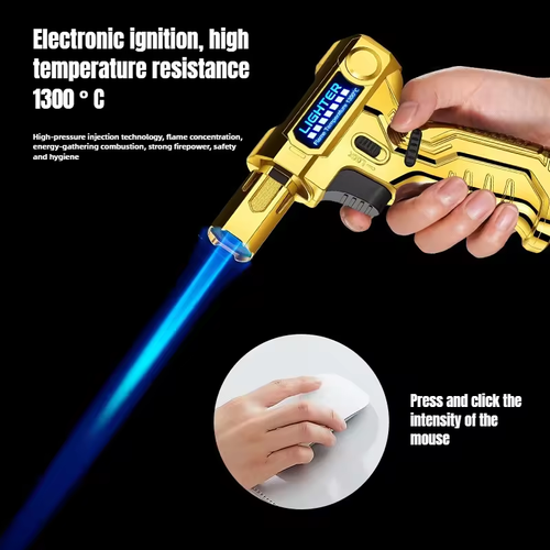 New High Temperature Windproof Inflatable Welding Spray Gun, Barbecue Point Cigar Kitchen Baking High Power Lighter