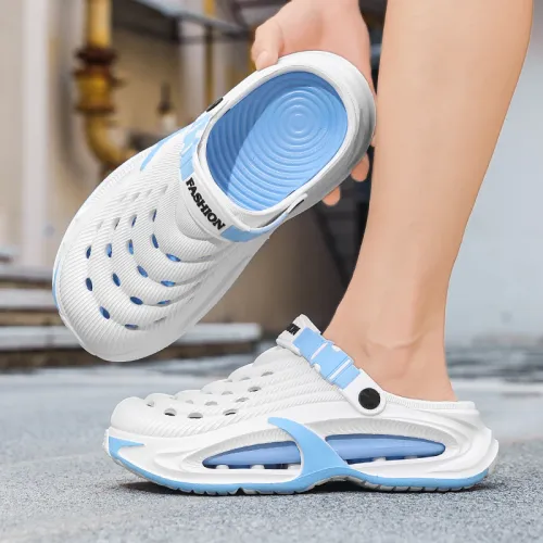 Men's Summer Outdoor Sports Toe-Toe Slippers, Thick-Soled Sandals for Wading in the Water and Beach