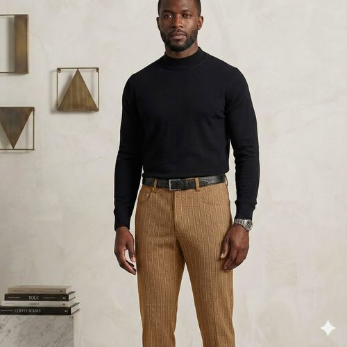 Stylish & Casual Business Trousers — Light Luxury, Trendy Striped, Versatile Straight-Leg Pants
