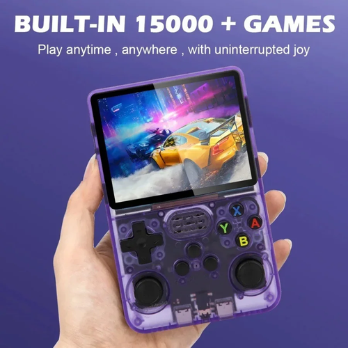 R36S Retro Video Handheld Game Console Linux System 3.5 Inch lPS Screen Built in 3000mah Battery 64GB Preinstalled Games