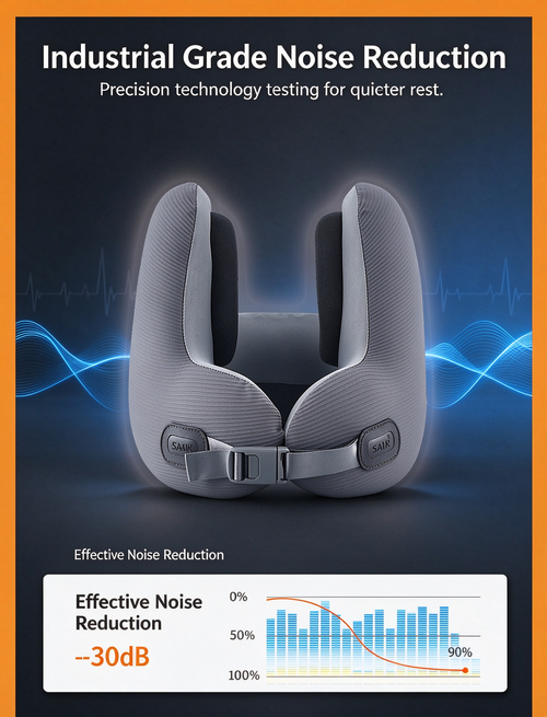 Black Friday Sale - Hot selling Bluetooth Music U-shaped Neck Pillow with Memory Cotton Noise Reduction Pillow