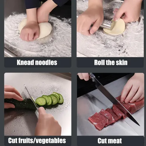 Chopping Board Stainless Steel Large Size Doublesided Chopping Board Kitchen Tool Home Fruit Cutting And Kneading Panel